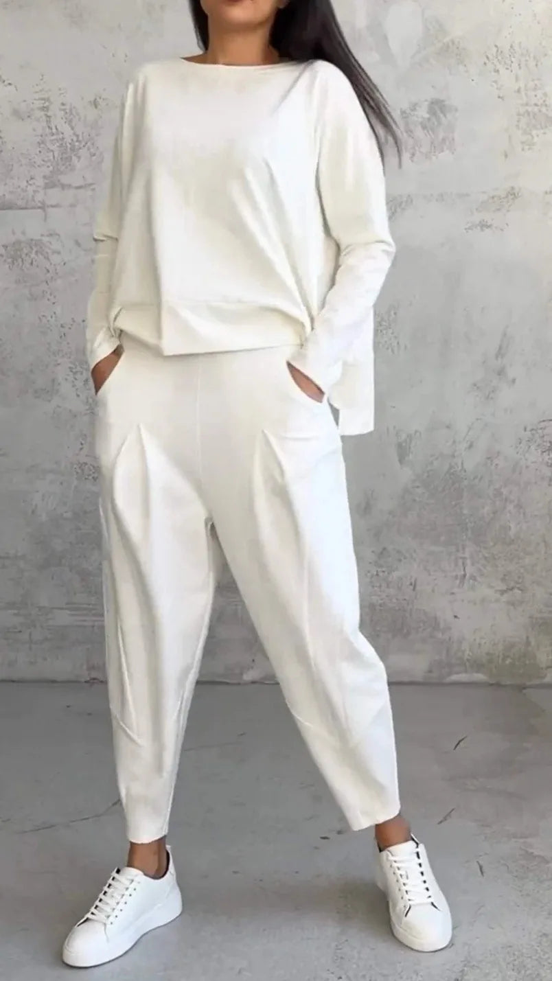 Ensemble Confort Moderne : Haut à manches longues + Pantalon