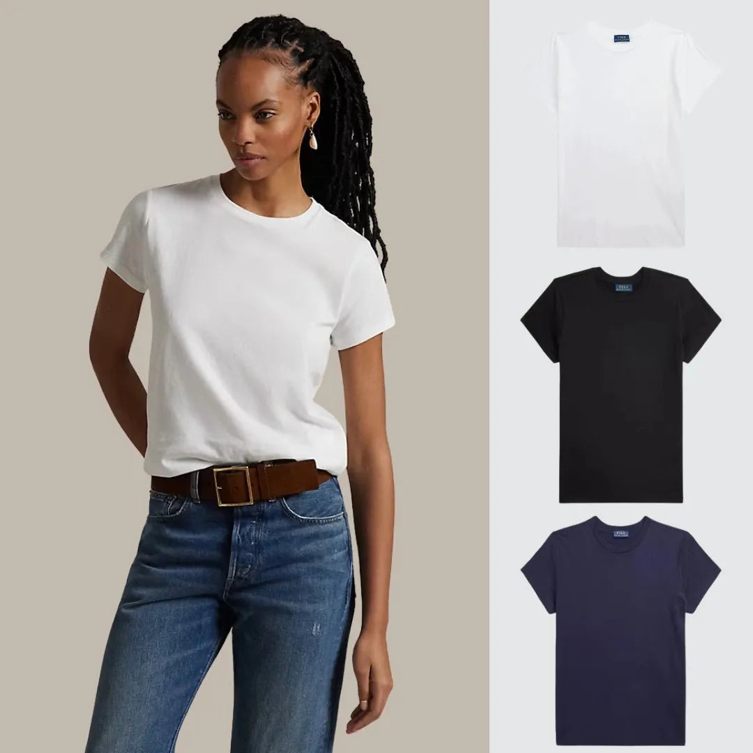 3 PACK - T-SHIRTS EN COTON COUPE SLIM FEMME