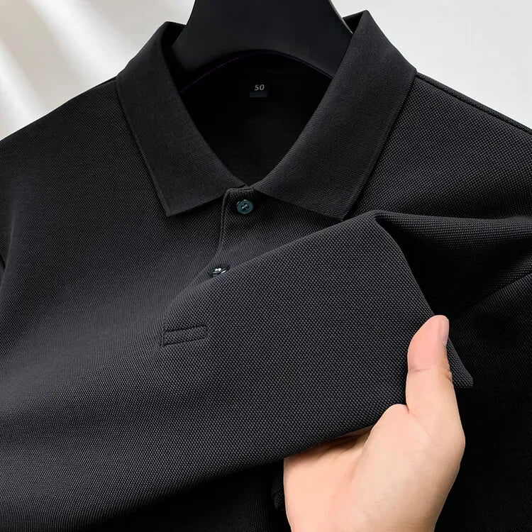 Polo homme à manches longues en coton premium – Élégance discrète et confort supérieur